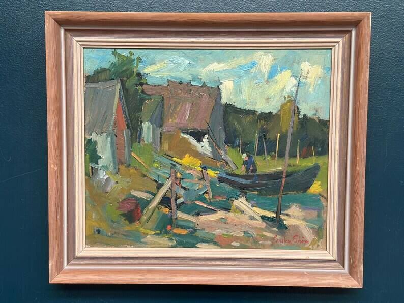 Original Swedish Oil on Panel – "Vid Knabäck, Skåne" by Carl-Axel Schwieler – Signed – Vintage & Framed – 59 × 50 cm (23.2" × 19.7")
