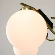 Mid-Century Modern Italian Brass and Opaline Chandelier, 1960