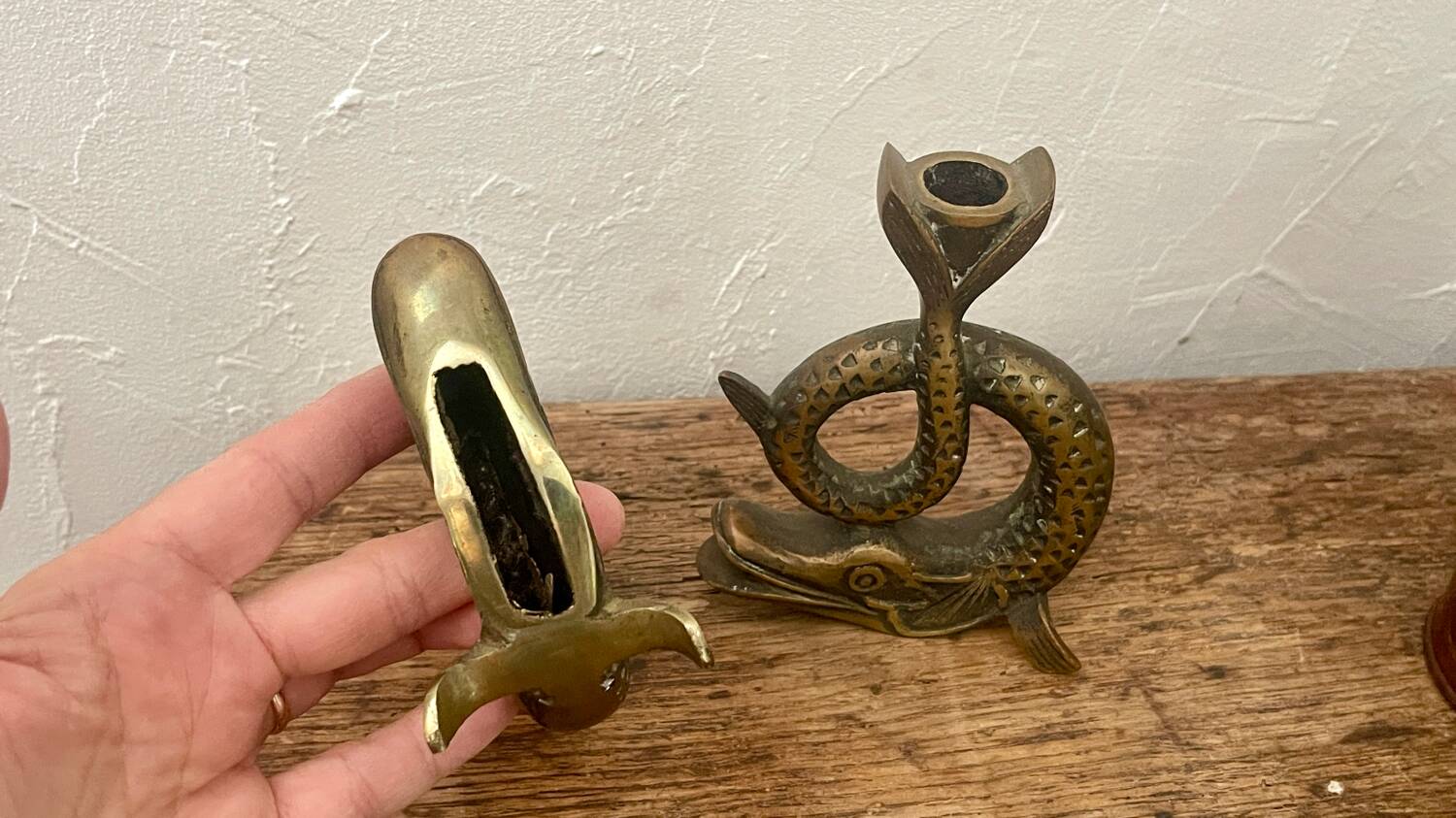 Pair of bronze candlesticks from the late 1950s
