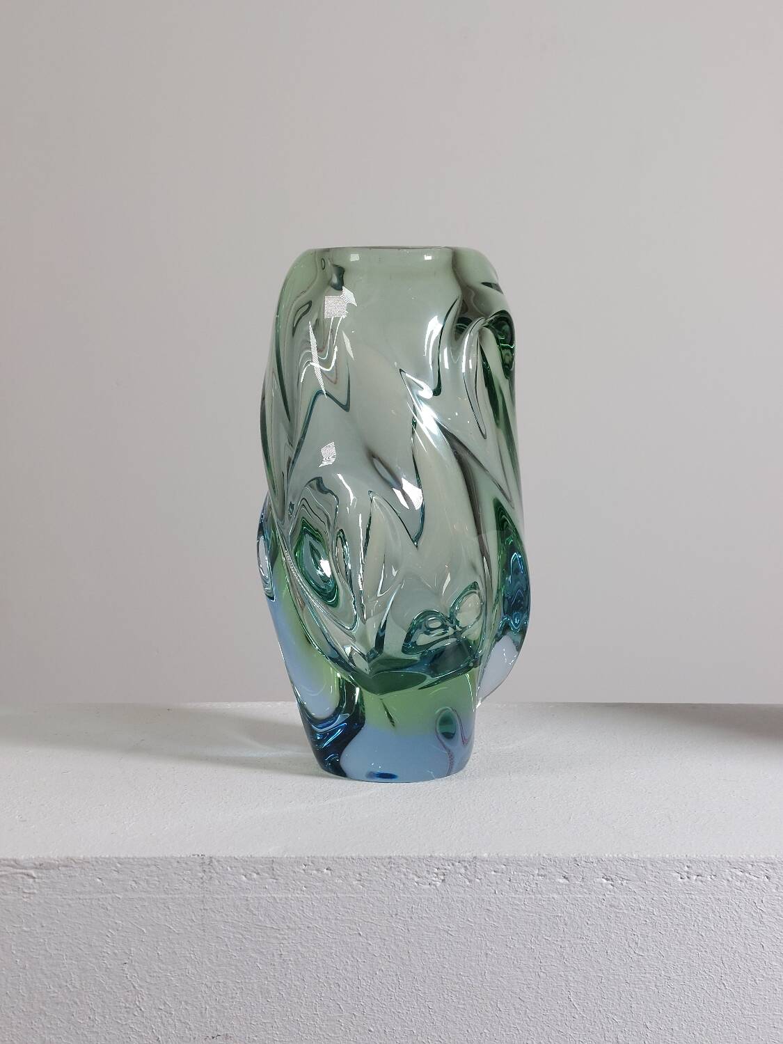 Organic glass vase by Jan Beránek Skrdlovice, mid-20th century.