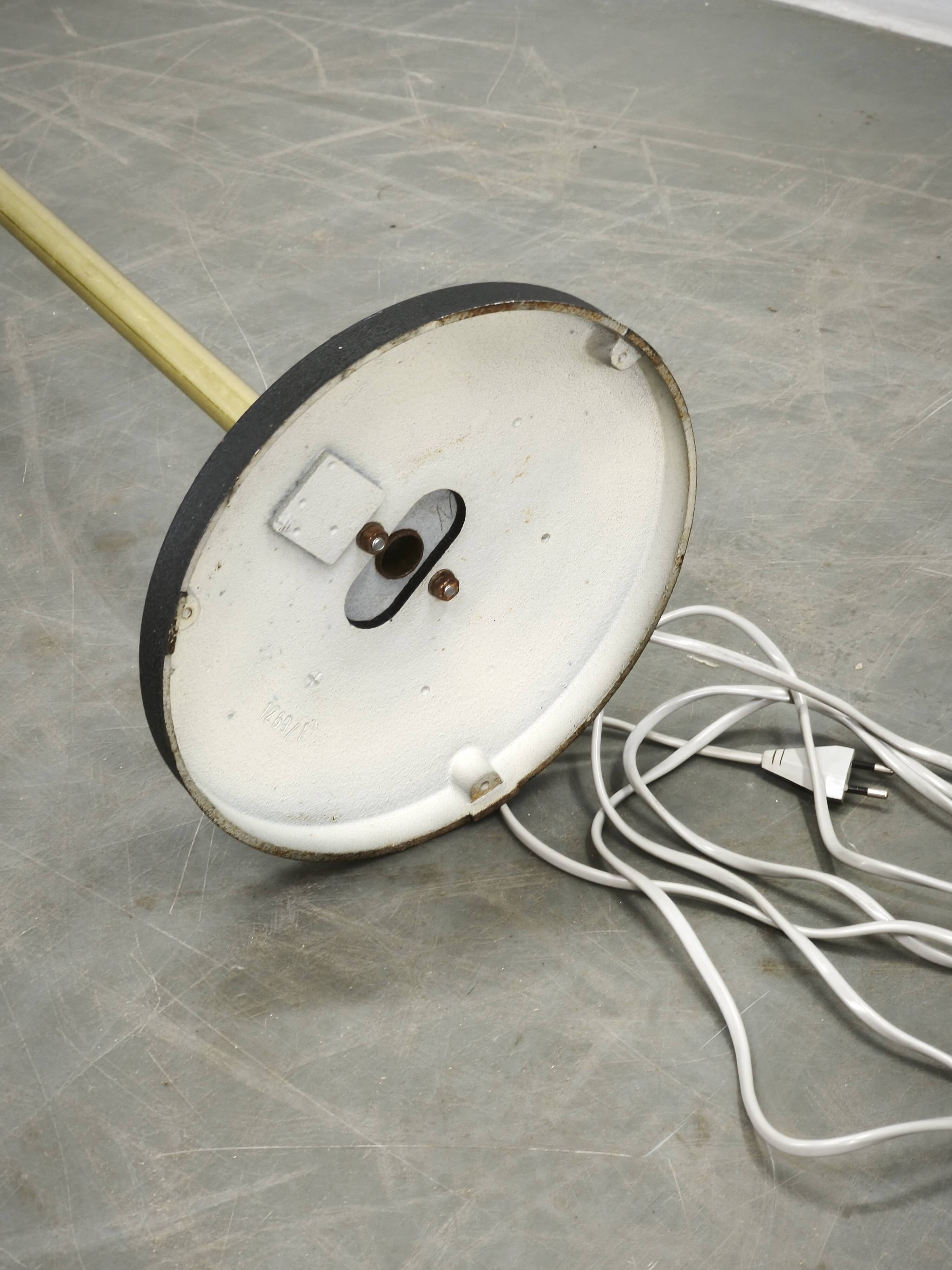 Lidokov Space Age Brass and Opaline Glass Floor Lamp, 1960s