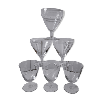 Lot of 6 50s crystal glasses