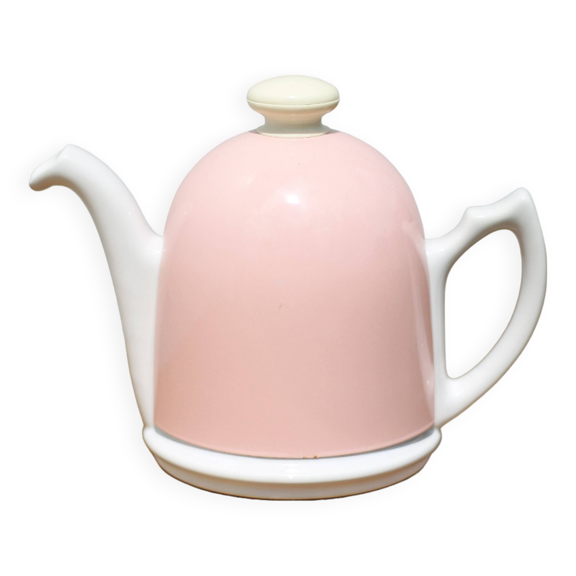Vintage teapot, porcelain teapot and metal hat, teapot, kettle, infusion, kitchen