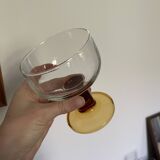 5 amber block glasses from the 1970s