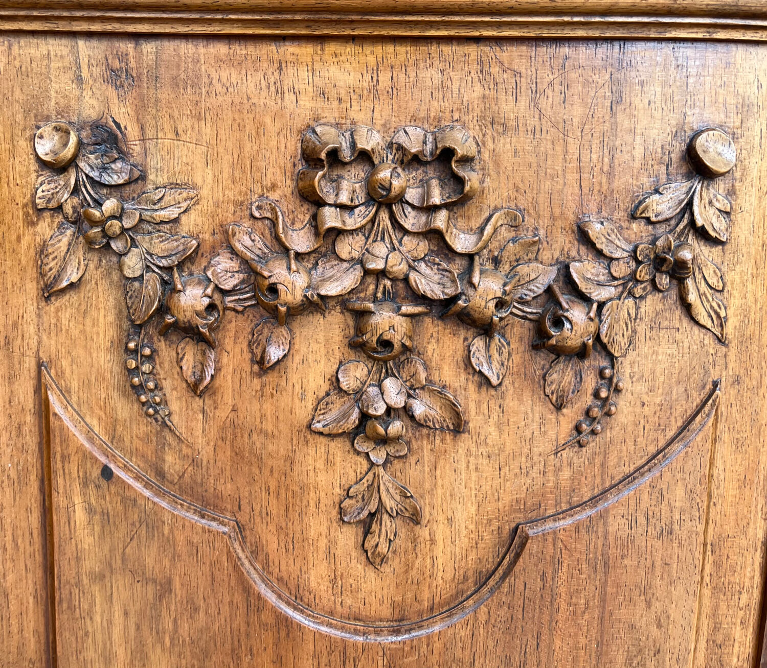 Antique carved wooden bookcase