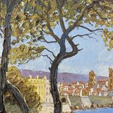 Painting signed Xavier Sager 1881-1969 view of Nice