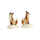 Couple figurines crackle porcelain fox marked germany vintage 14cm