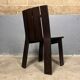 Chaises de salle à manger brutalistes et modernistes des années 70 en bois marron architectural
