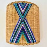 Embroidered rattan applique