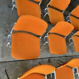Set of 8 orange Castelli chairs
