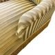 Chaise longue vintage jaune ocre / fauteuil / canapé avec franges
