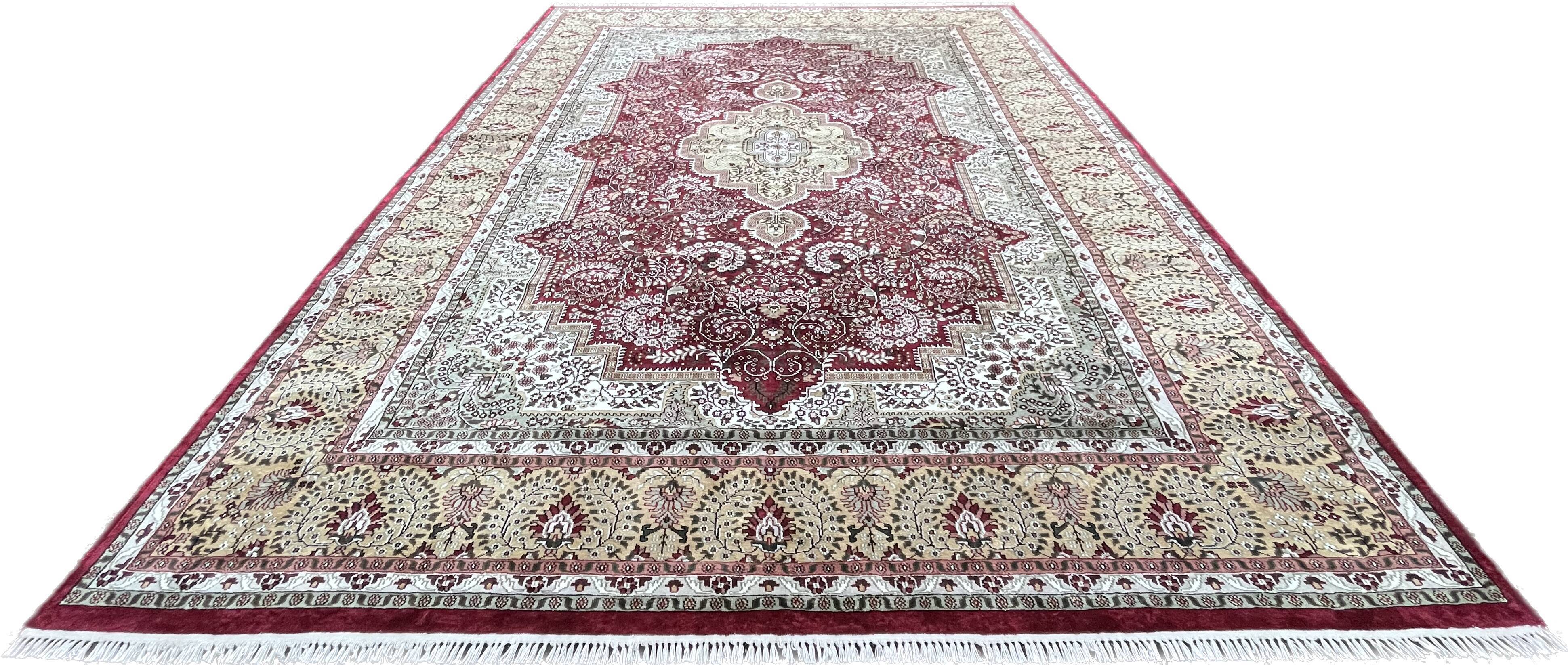 Tapis pakistanais laine de soie 383x281cm