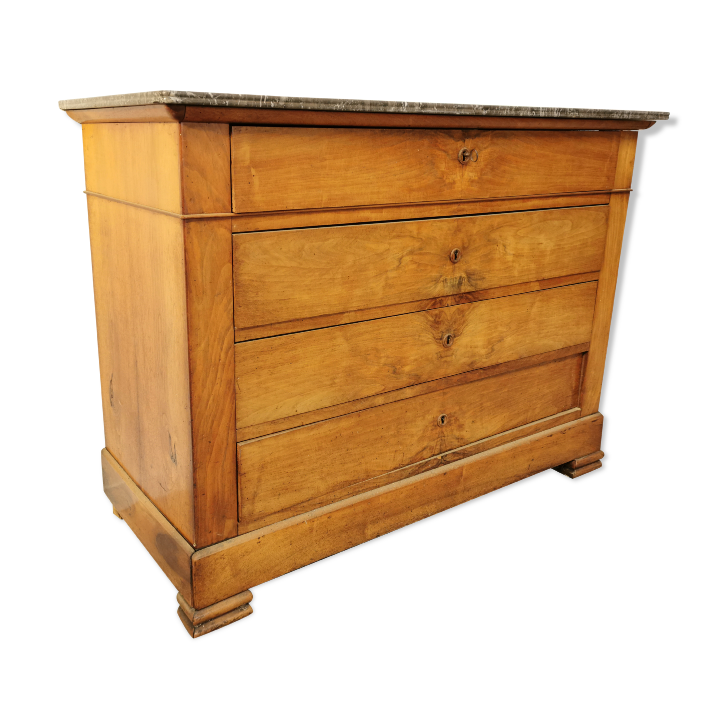 Louis Philippe walnut and marble dresser