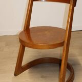 Vintage Baumann Model "Halfa" chair in wood, 1970s