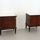 Pair of Black Walnut Nightstands with Marble Top ascr. to Paolo Buffa, Ita
