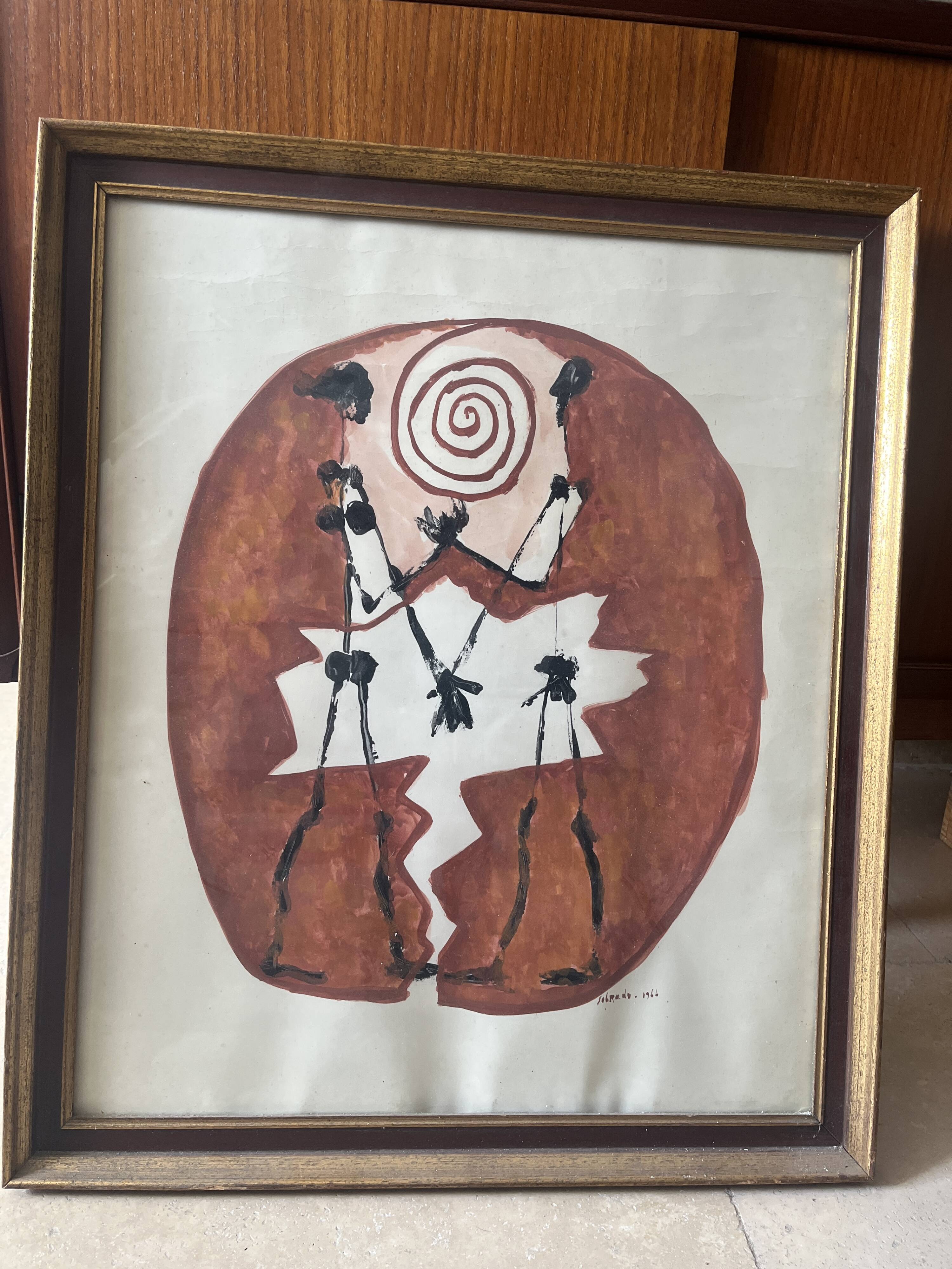 watercolor painting signed Sobrado