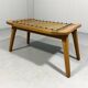 Tabouret en chêne blond spécial, petit banc des années 1960.