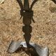 Large brutalist candlestick in handcrafted wrought iron