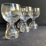 6 Crystal wine glasses – Hollow ball base