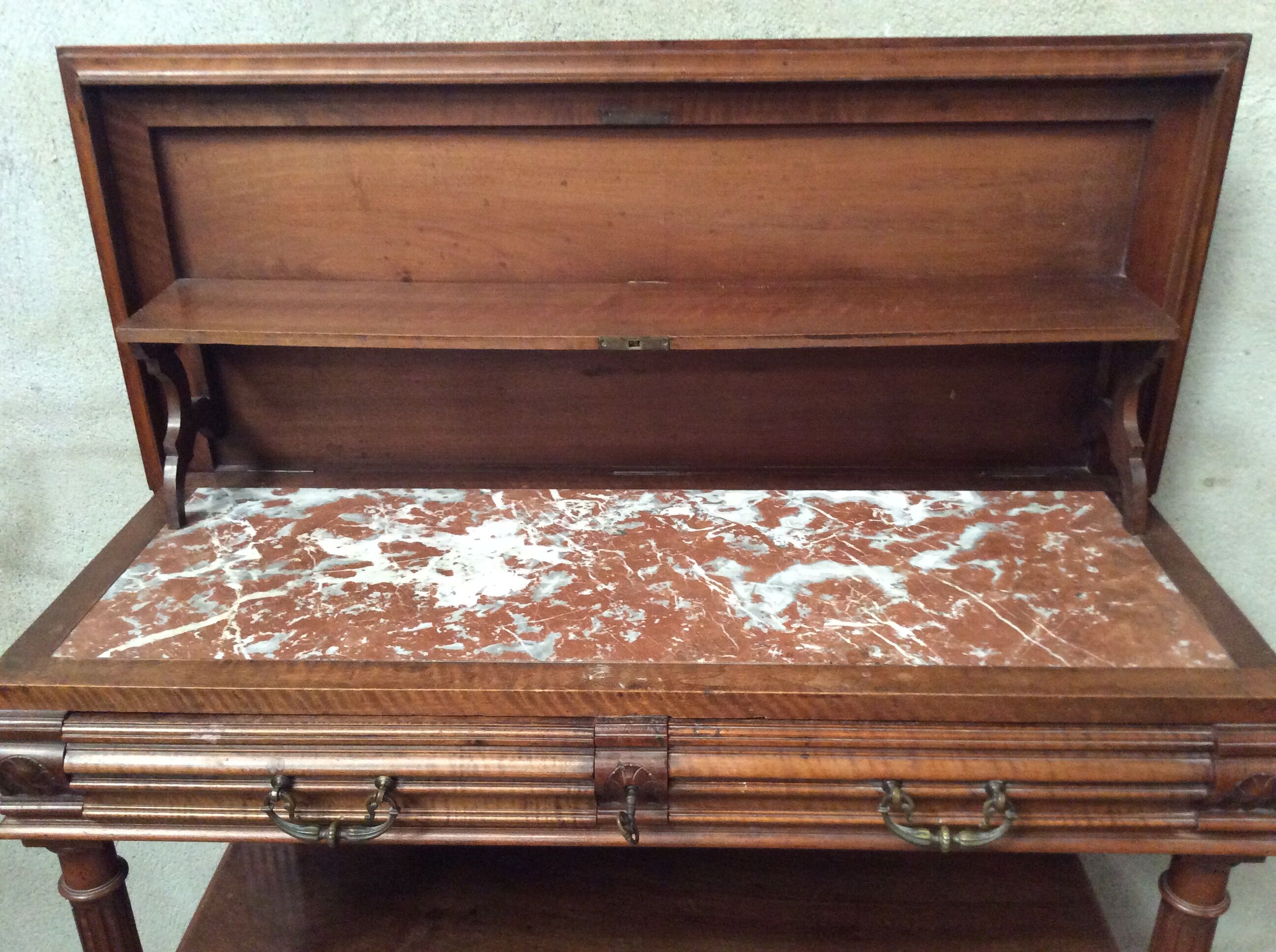 Neoclassical dessert walnut marble classic Henri ll