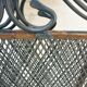 Series of 5 armchairs, openwork metal garden chairs, 60s/70s, stackable