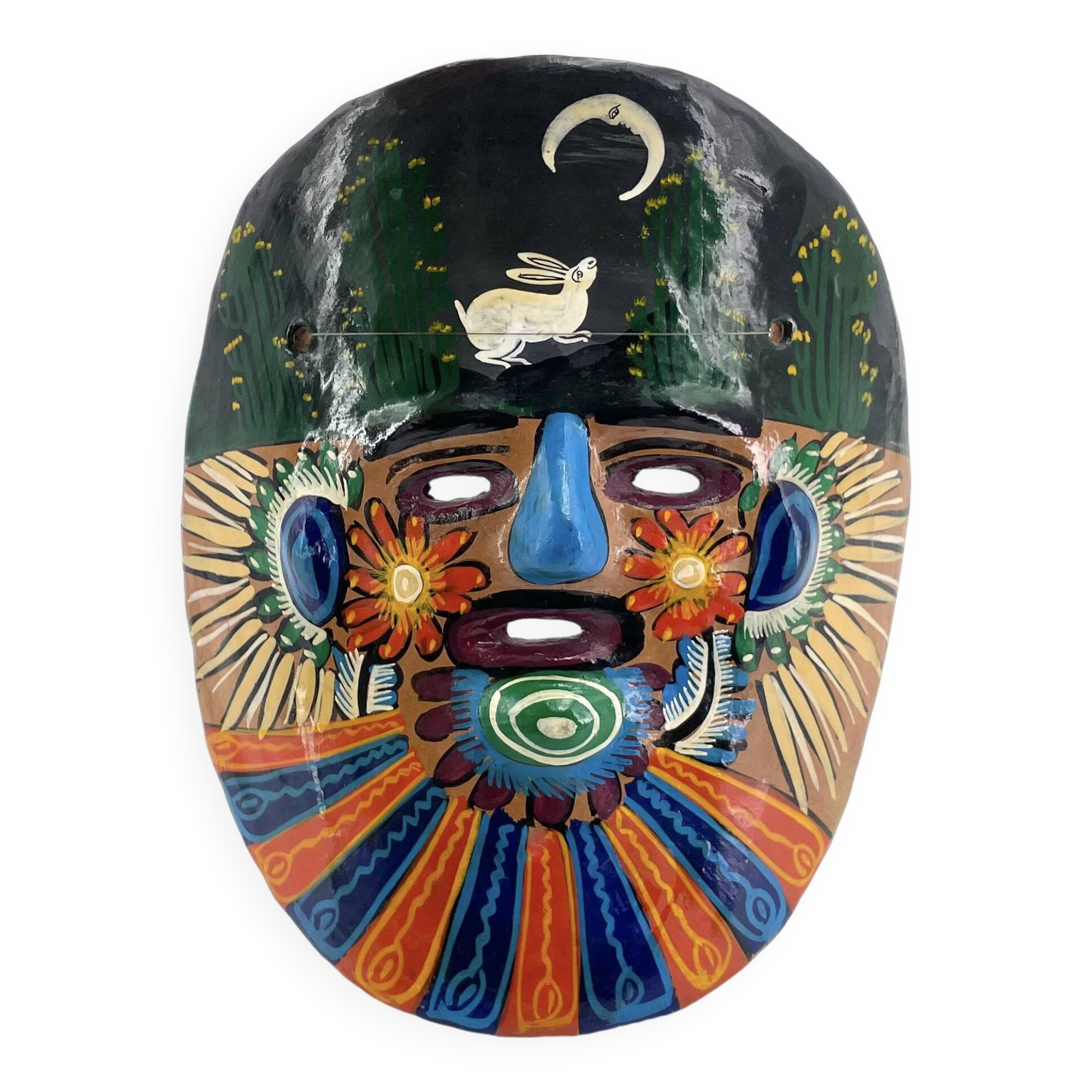 Colorful Mexican ceramic mask, 1970s