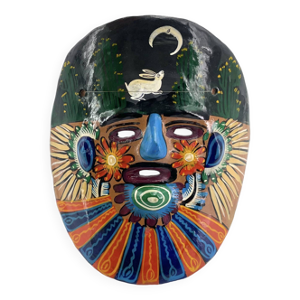 Colorful Mexican ceramic mask, 1970s