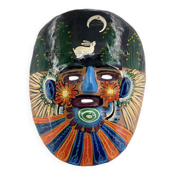 Colorful Mexican ceramic mask, 1970s