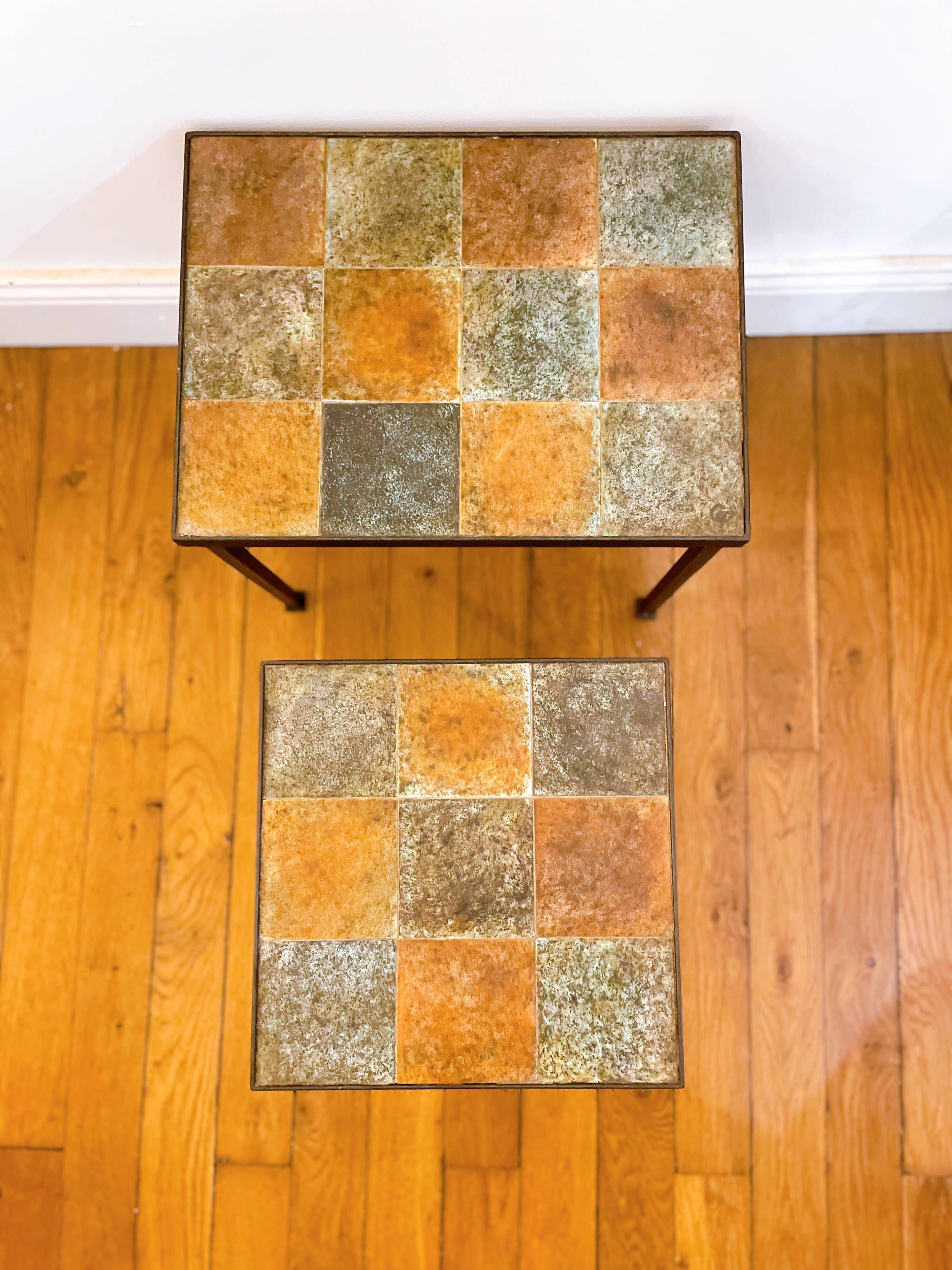 Nest tables in ceramic and metal