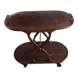 Vintage wooden sideboard with wheels