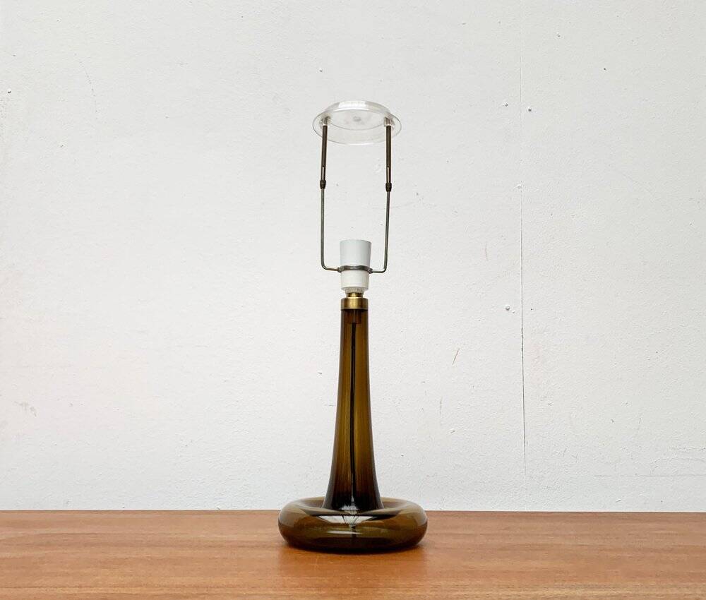 Vintage Danish table lamp model Fleur in glass by Michael Bang for Holmegaard, 1970s.