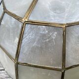 Mother-of-pearl and brass pendant light