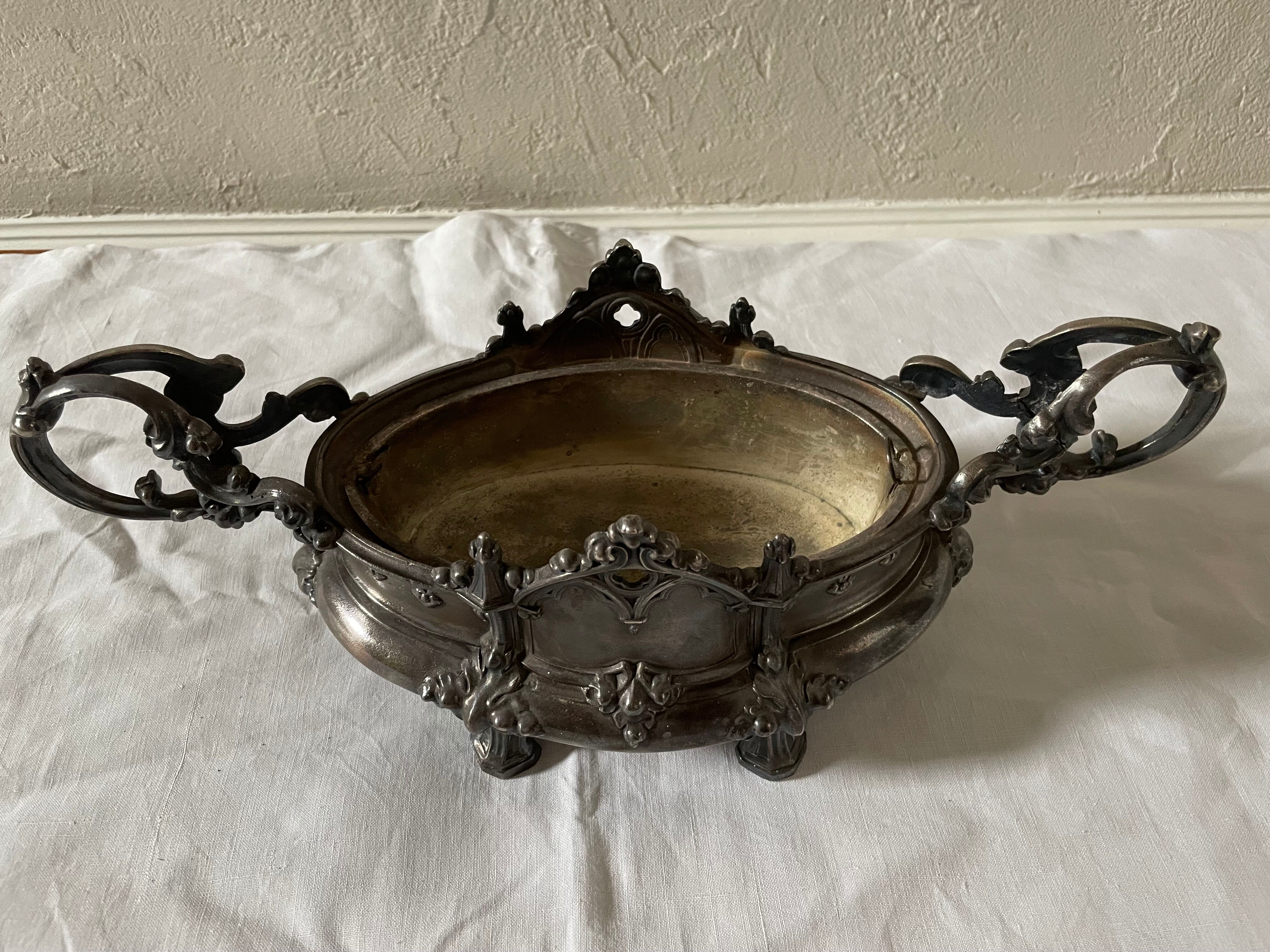 Silver metal planter