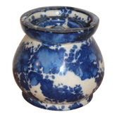 Blue ceramic and cream tobacco jar signed Lucien Brisdoux