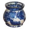 Pot à tabac en céramique bleue et crème signé Lucien Brisdoux