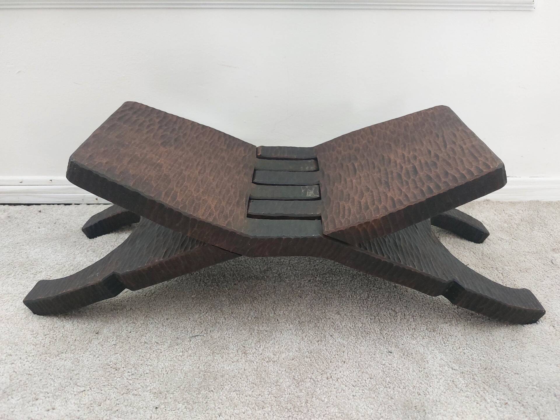 Small Mexican footrest attributed to Don Shoemaker.