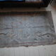 Vintage cactus silk carpet, grey and with original nomadic designs. free shipping in europe 225x135cm