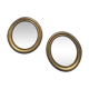 Duo de miroirs ovales et dorés en bois