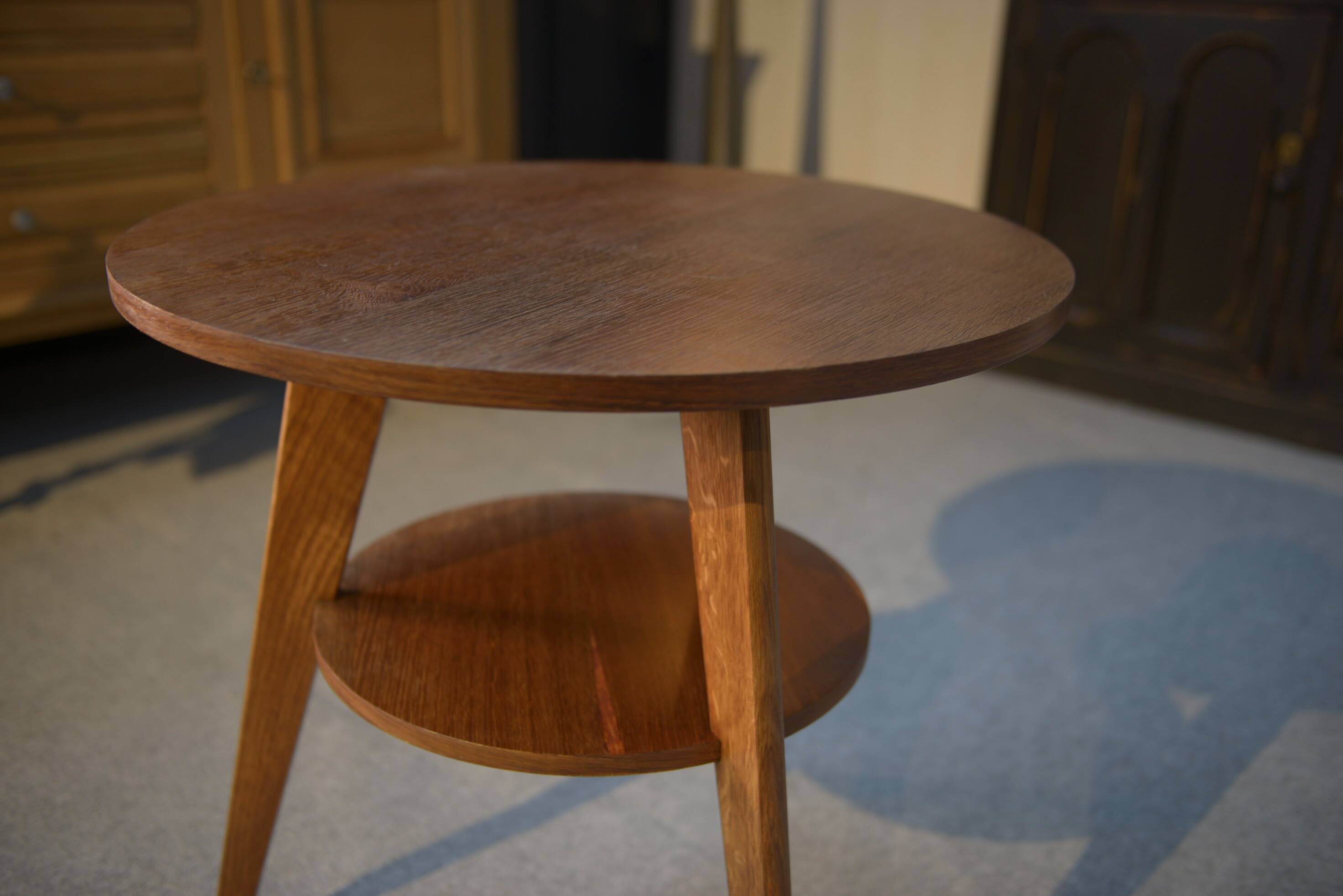 1960s oak pedestal table