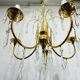 5-light brass and crystal chandelier