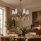 Large mid-century Italian sculptural chandelier in brass and glass, Italy, 1950s