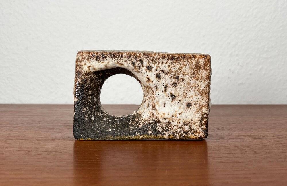 Brutalist Fat Lava vase from the mid-century by Van Woerden for Vest Keramik, 1960s.