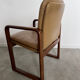 Lot 6 chairs armrests vintage 70s Scandinavian design leather and wood