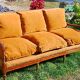 3-seater wooden sofa benches and feather seats