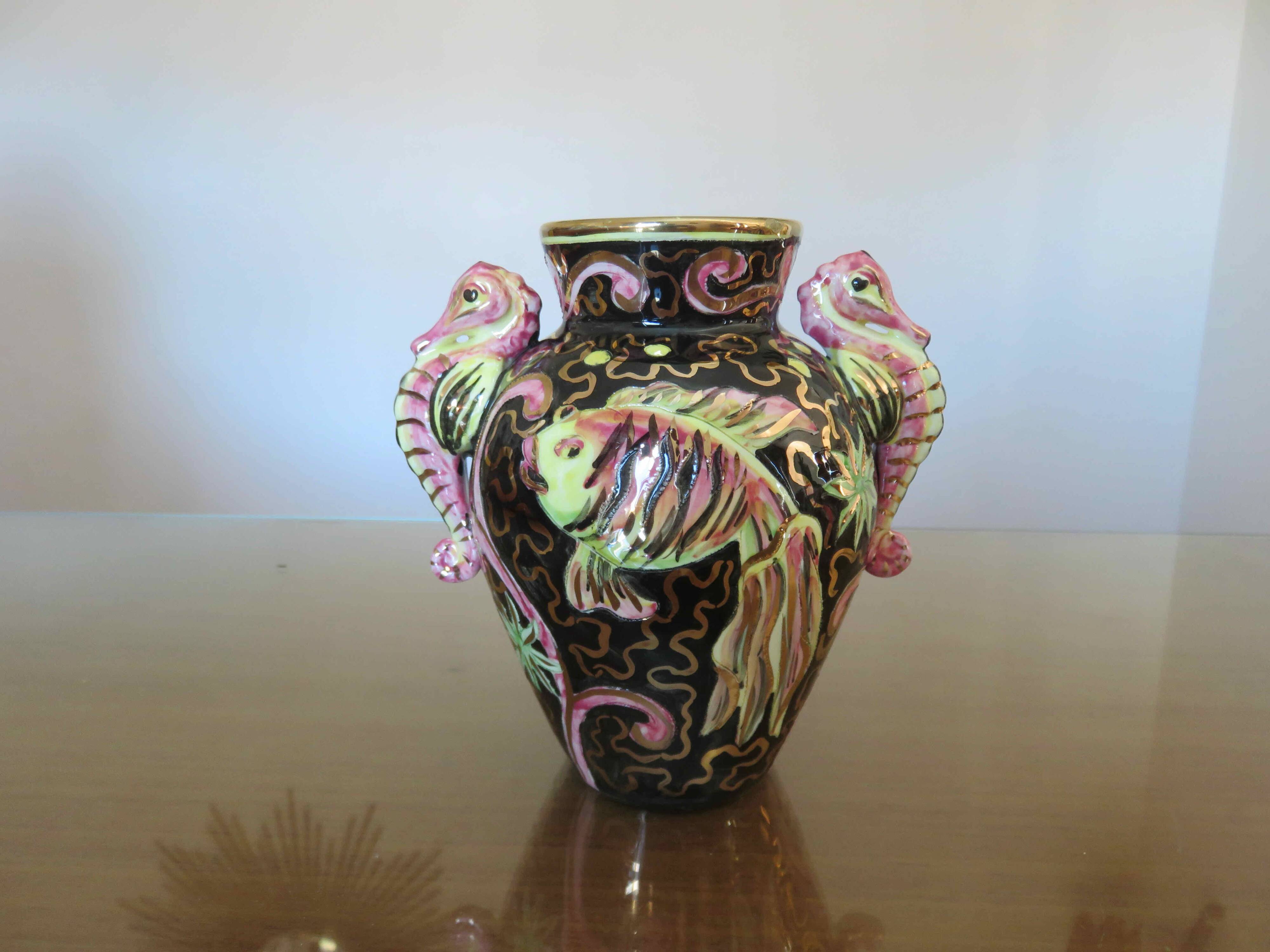 Vase "Seahorse" Cerart Monaco signed and numbered