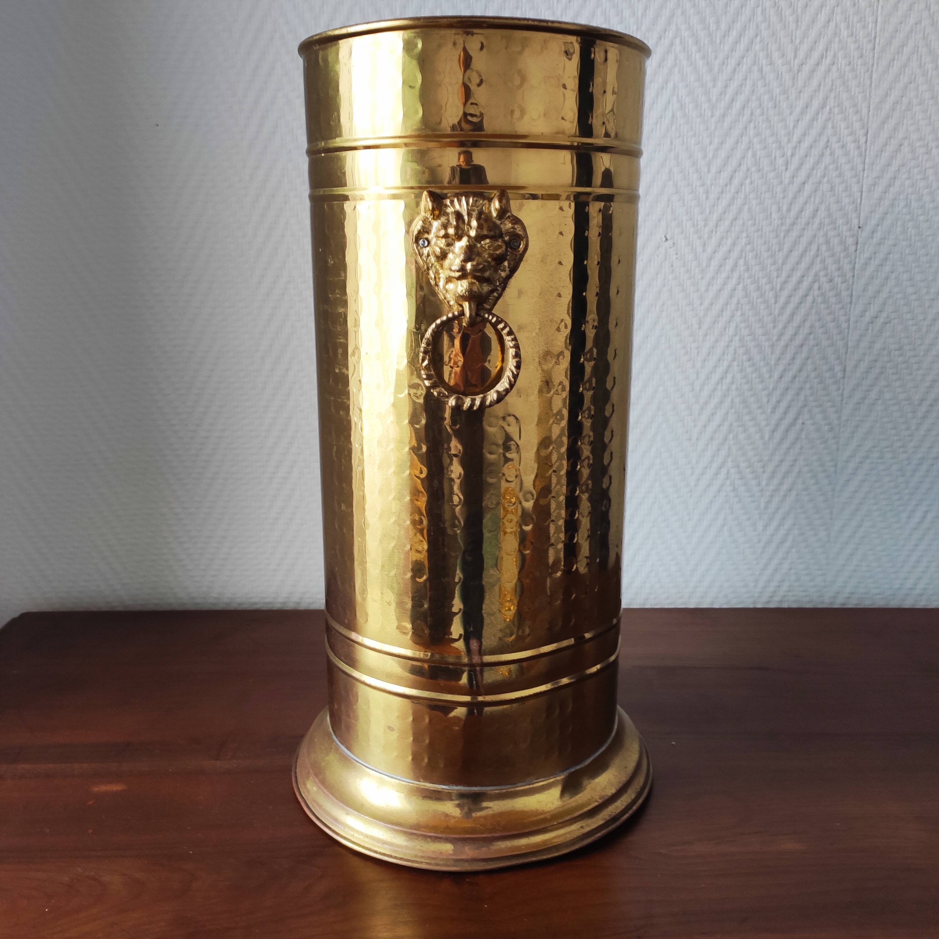 Vintage brass umbrella stand