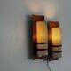 Simple mid-century wall light in metal, wooden and copper base, 1960s, Germany.