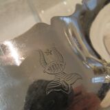 Pair of 925 silver sauce boats Martin Hall Sheffield 1910 engraved Star Harp