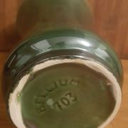 Vintage green ceramic vase 50s Belgium