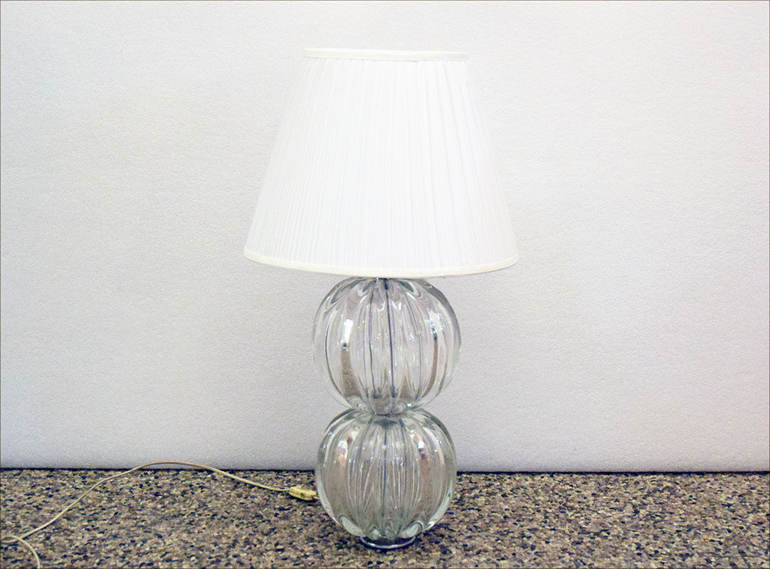 Lampe de table en verre soufflé de Murano, années 1970